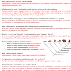 Evidence of evolution worksheet answer key